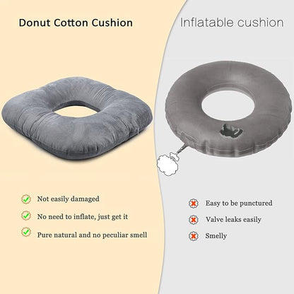 Donut Pillow for Tailbone Pain Relief, Wheelchair Cushion for Hemorrhoids and Bed Sores, Pregnancy, Donut Pillow Suitable for Office, Long Travel, Car and Home Sofa