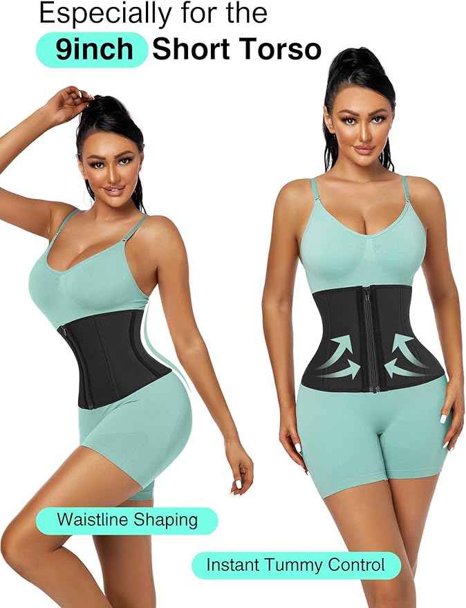Short Torso Waist Trainer for Women Lower Belly Fat, Workout Fajas Colombianas Waist Cincher Corset