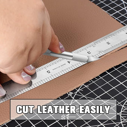 DIYSELF 2 Pack Exacto Knife Set for Crafting, Art & Leather - Precision Knife with 20 Blades #11(Sliver)