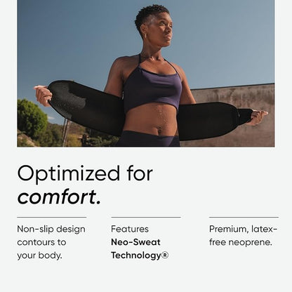 Sports Research Sweet Sweat Waist Trimmer (Core Series) - Premium Sweat Enhancing Fitness Band for Women & Men