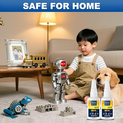 Metal Glue 100g - Heavy Duty Super Glue for Metal, Aluminum, Stainless Steel, Craft - Strongest Metallic Adhesive Weld, Fast-Bonding & Clear, Liquid Bonding Adhesive for Plastic, Wood,Rubber