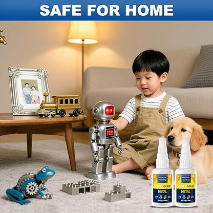 Metal Glue 100g - Heavy Duty Super Glue for Metal, Aluminum, Stainless Steel, Craft - Strongest Metallic Adhesive Weld, Fast-Bonding & Clear, Liquid Bonding Adhesive for Plastic, Wood,Rubber