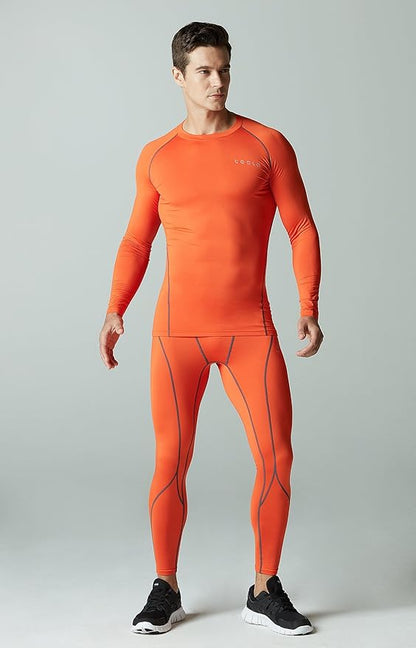 TSLA Men's Thermal Long Sleeve Compression Shirts, Athletic Base Layer Top, Winter Gear Running T-Shirt