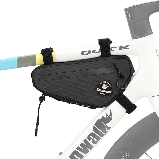 Rhinowalk Bicycle Triangle Bag Cosmopolis Series Lightweight Urban Bike Frame Bag Pack Under Top Tube Pouch Cycling Accessories(Black)