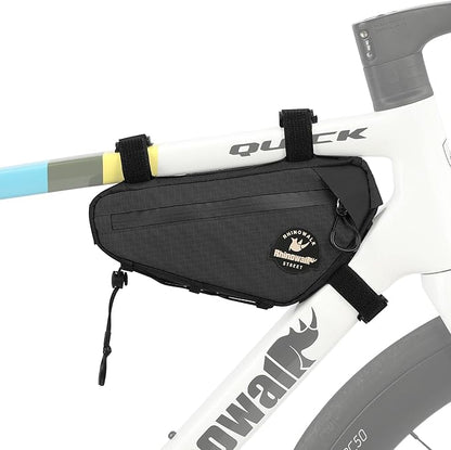 Rhinowalk Bicycle Triangle Bag Cosmopolis Series Lightweight Urban Bike Frame Bag Pack Under Top Tube Pouch Cycling Accessories(Black)