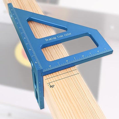 6" Imperial 3D Multi-Angle Measuring Ruler,45/90 Degree Aluminum Alloy Woodworking Square Protractor,Drawing Line,Miter Triangle Ruler High Precision Layout Measuring Tool for Woodworking