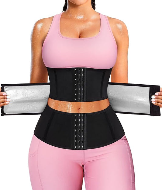 LEINIDINA Waist Trainer for Women Corset Shapewear Segmented Sweat Waist Trimmer for Women Workout Belt