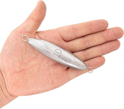 BLUEWING Torpedo Sinker Through Wire Fishing Weight Saltwater Bullet Lead Double Ringed 2oz-48oz