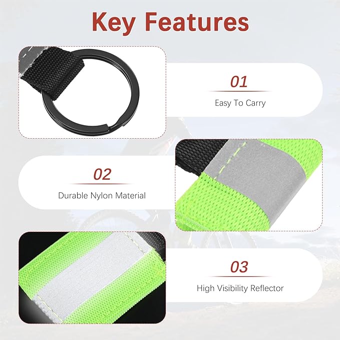 Safety Reflector Pendant, Fabric Reflective Safety Keychain Gear for Backpack & Running & Cycling