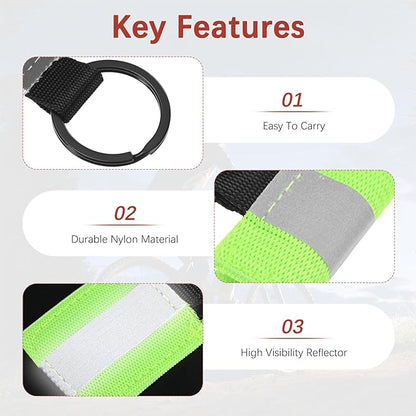 Safety Reflector Pendant, Fabric Reflective Safety Keychain Gear for Backpack & Running & Cycling