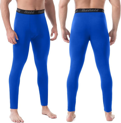 Runhit Men's Thermal Compression Pants Fleece Lined Sports Tights Athletic Leggings Base Layer Bottoms Cold Weather Gear