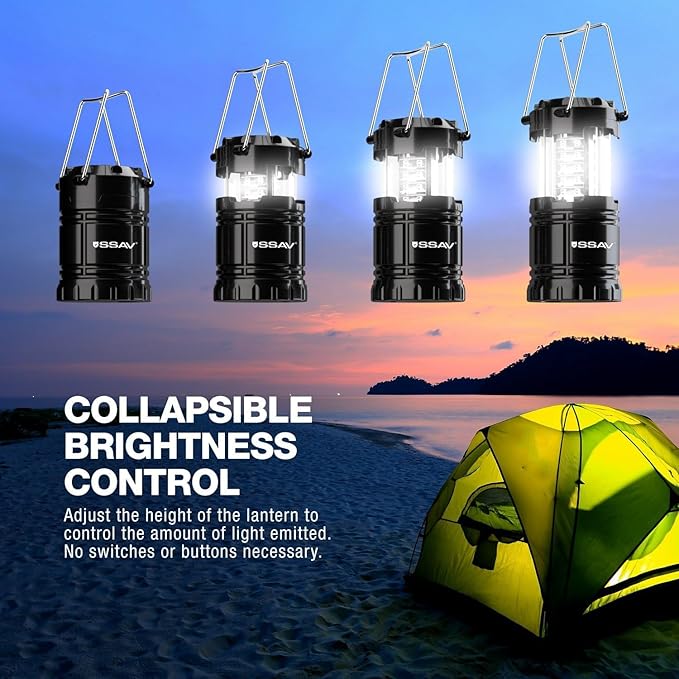 Bright LED Emergency Lantern – Ideal for Power Outages, Hurricanes & Camping – Portable, Waterproof & Batteries Included (4 Pack)