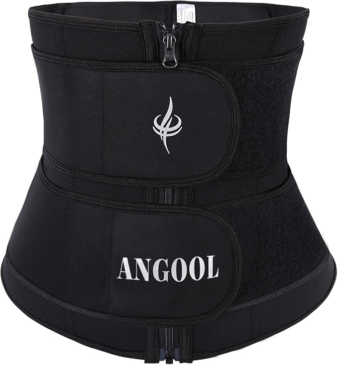 ANGOOL Neopren Waist Trainer for Women,Workout Plus Size Trimmer Belt Sauna Sweat Corset Cincher with Zipper