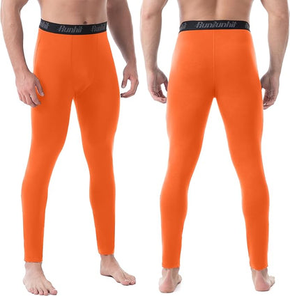 Runhit Men's Thermal Compression Pants Fleece Lined Sports Tights Athletic Leggings Base Layer Bottoms Cold Weather Gear