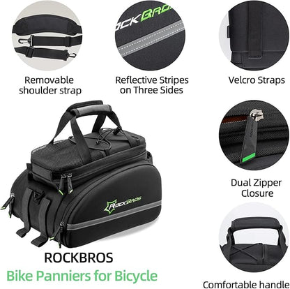ROCKBROS Bike Trunk Bag 17L-45L Bike Rear Rack Bag Waterproof