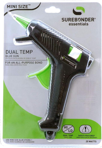 Surebonder Mini Dual Temperature Glue Gun, 20W, Compact Design, Fast Heating, High & Low-Temperature Switch, Perfect for DIY Crafts, Quick Repairs, and Arts Projects
