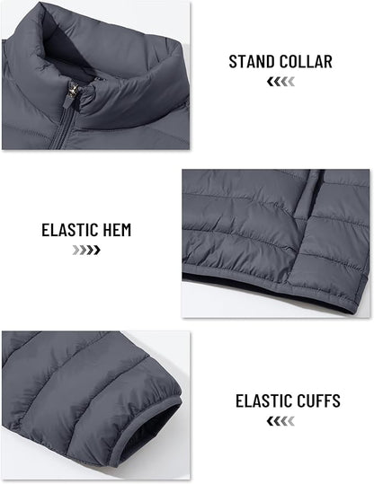 TACVASEN Men's Lightweight Puffer Jacket Winter Quilted Puffy Jackets Warm Water-Resistant Windproof Insulated Coats