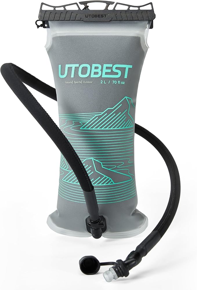 Insulated Water Bladder with Bite Valve Cover Keeps Water Cool or Warm for Hours, Leakproof TPU Hydration for Hiking Camping and Backpacking