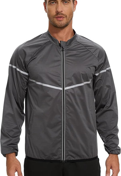 NINGMI Sauna Suit for Men Sweat - Long Sleeve Shirt Jacket Workout Body Shaper Zipper Top Slimming Fitness Trainer Gym