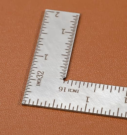 Right Angle Ruler, 2 x 4 inch L Ruler, Stainless Steel L Square for Engineer Carpenter Measuring (Silver)
