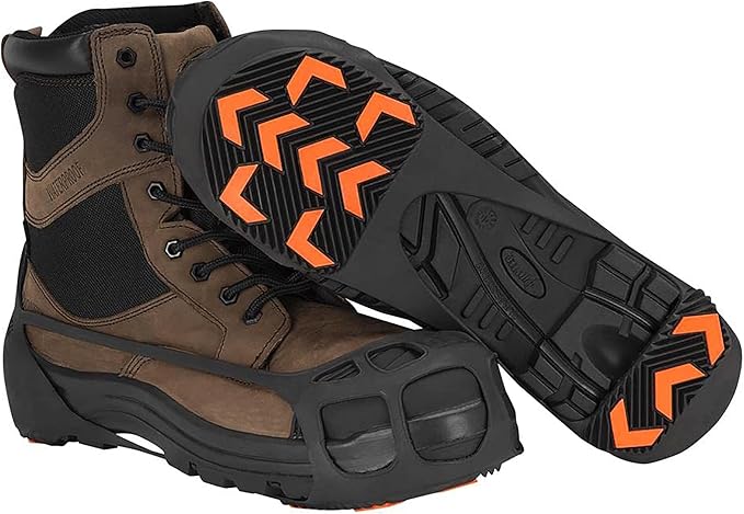 Due North GripPro Spikeless Footwear Traction Aids for Men and Women - for Ice and Snow - Lightweight Full-Foot Rubber Tread