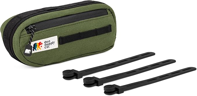 Waxed Canvas Frame Bag – Waterproof Zippers, Dual Storage Compartments, Adjustable Straps – Fits All Frame Sizes, Perfect for Cycling, Commuting, and Adventure Rides (Olive Green)