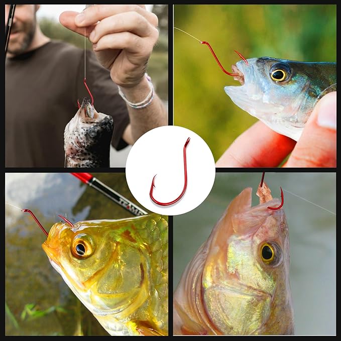 Octopus Hooks Fishing Saltwater - 100pcs/50pcs Offset Beak Fish Hooks/Closed Eye/Barded/Black for Fishing Rigs Bass Catfish