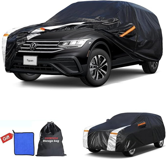 Volkswagen Tiguan Car Cover 100% Waterproof All Weather, Gift with Towel, 10 Layers SUV Car Cover Custom Fit 2018-2026 Volkswagen Tiguan, Full Exterior Car Covers Rain Sun UV Protect with Zipper.