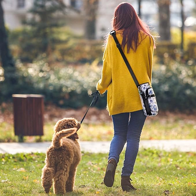 Nuovoware Water Bottle Carrier Bag,25oz/40oz/64oz Bottle Pouch Holder,Adjustable Shoulder Hand Strap 2 Pocket Sling Neoprene Sleeve Sports Accessories for Hiking Travelling Camping