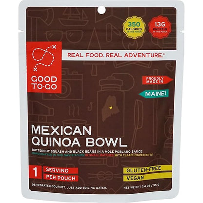 GOOD TO-GO Mexican Quinoa Bowl (Single Serving) | Camping & Backpacking Food | Just Add Water Backpacking Meals | Good To-Go Dehydrated Meals Taste Better Than Freeze Dried Food