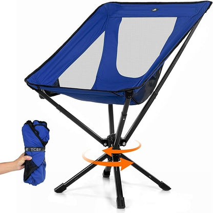 Portable Camping Chair - SwivelCore 180 Swivel & Auto-Return, Small Compact Lightweight Folding Chairs for Adults, Outdoor Backpack Chair for Adventures, Setup in Seconds, Support 300 LBS