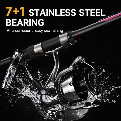 HAUT TON Spinning Reel 8000/9000/10000/12000/14000,6+1BB Metal Surf Fishing Reels,4.8:1 Gear Ratio 55lbs Drag Heavy Long Casting Inshore Saltwater Monster Fish