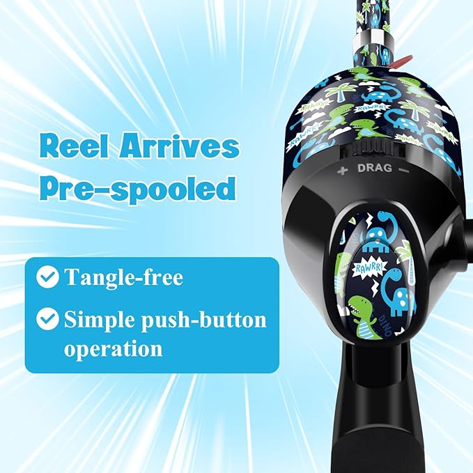 Kids Fishing Pole, Kids Telescopic Fishing Rod and Reel Combo for Children Boys Girls