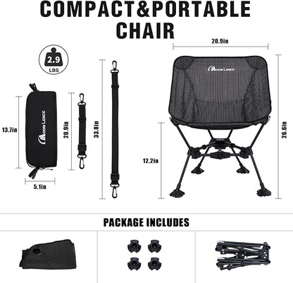 MOON LENCE Portable Camping Chair Backpacking Chair - The 4th Generation Ultralight Folding Chair - Compact, Lightweight Foldable Chairs for Hiking Mountaineering, Beach