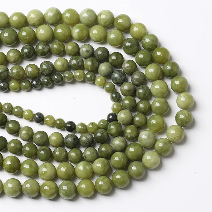 6mm 60pcs Natural Stone Chinese Green Jade Loose Beads for Jewelry Making DIY Bracelet Necklace 1 Strand