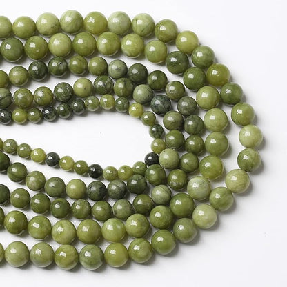 6mm 60pcs Natural Stone Chinese Green Jade Loose Beads for Jewelry Making DIY Bracelet Necklace 1 Strand