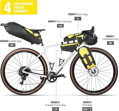 Bicycle Frame Bag Bike Triangle Bag Waterproof Bike Bag 1.7L with Dual Side Mesh Pockets for MTB Road Bike Cycling Commuting and Outdoor Adventures
