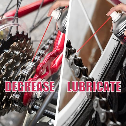 WILTEEXS Chain Cleaner and Lubricant Spray, Chain Lube Bicycle Chain Degreaser, 450ml, All-Weather Maintenance, Deep Penetration Formula, 2 Pack