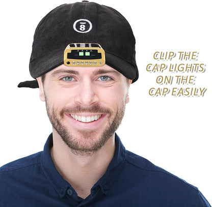 Mudder LED Clip on Cap Lights USB Rechargeable Cap Flashlight Clip Waterproof Ultra Bright Hat Flashlight Headlamp for Fishing Camping Hand Work