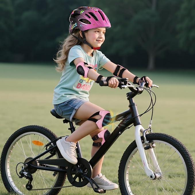 Kids Helmet 3-8 Adjustable Toddler Helmets with Kids Knee Pads and Elbow Pads Set for Cycling, Scooters, Skateboarding, Skating