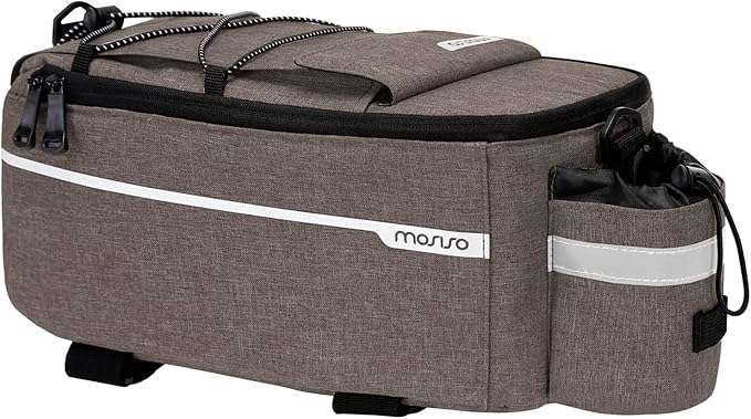 MOSISO Bike Rack Bag, Waterproof Bike Trunk Cooler Pouch Insulated Bicycle Rear Seat Pouch Cycling Backseat Storage Cargo Luggage Saddle Shoulder Bag