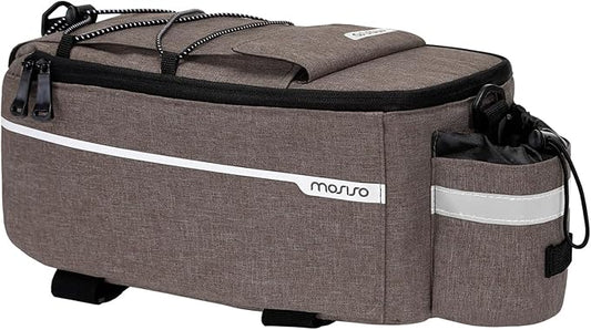 MOSISO Bike Rack Bag, Waterproof Bike Trunk Cooler Pouch Insulated Bicycle Rear Seat Pouch Cycling Backseat Storage Cargo Luggage Saddle Shoulder Bag