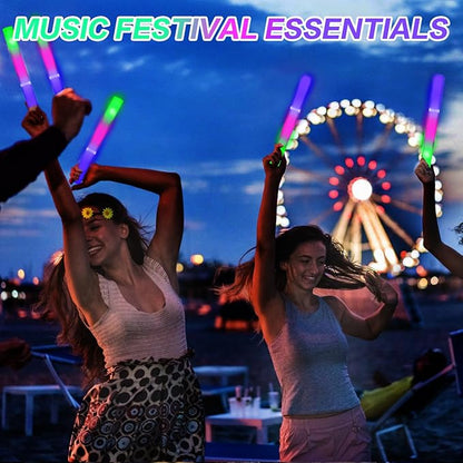 AWANG 12 Pcs Glow Sticks With 3 Modes Colorful Flashing Glow In The Dark Party Supplies Multicolor Bulk LED Foam Glow Sticks For Wedding Raves Sporting Events Glow Party Birthday Camping Concert