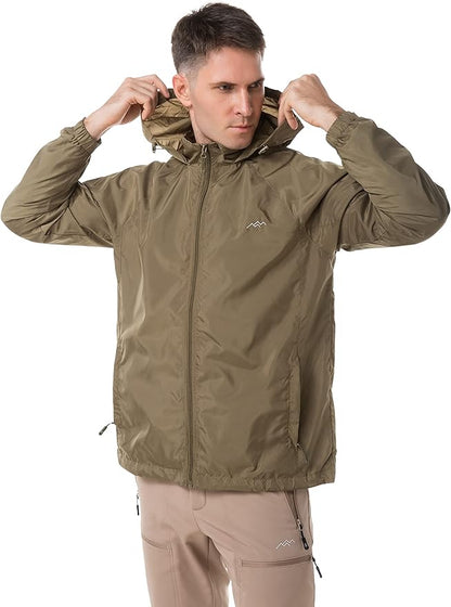 TRAILSIDE SUPPLY CO. Mens Windbreaker Jackets Lightweight Packable Jacket,Windproof and Dustproof