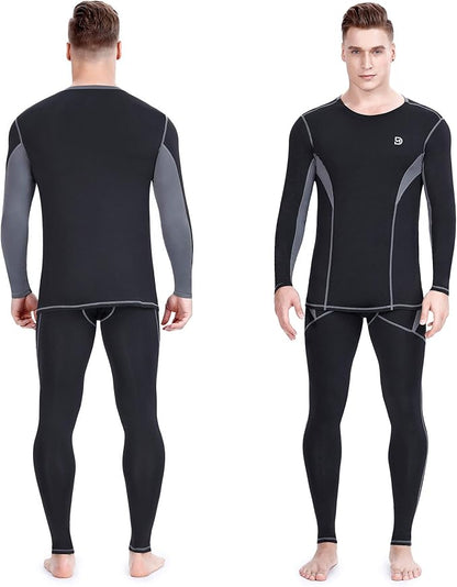 Men's Thermal Underwear Fleece Lined Performance Fleece Tactical Sports Shapewear Thermal Set