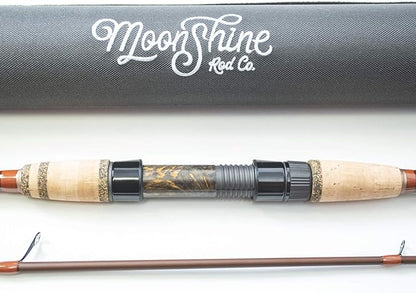 Moonshine Rod Co. Fly Fishing Rod with Carrying Case and Extra Rod Tip Section, Slow-Medium-Fast Action