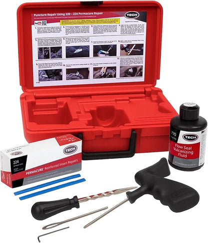 TECH Permacure Truck Tire Plug Kit – Ideal Tools and Flat Tire Fix for Trucks, Tractors, and Large Tires (40 Heavy-Duty Plugs for Emergency Tire Patch and Puncture Repair)