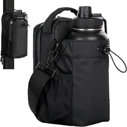 Magnetic Gym Bag | Hands-Free Water Bottle Holder with Strap | Small Crossbody Sling Pouch for Fitness, Work
