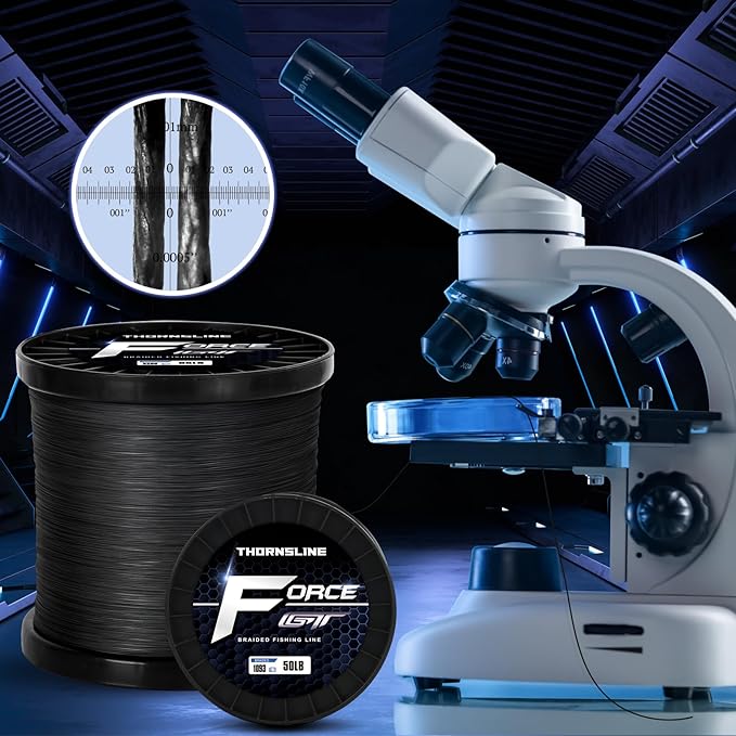 ThonrsLine Force Braided Fishing Line - Incredible Abrasion Resistant Braided Lines for Saltwater or Freshwater - Camo Design Braid for Extra Visibility