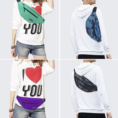 MAXTOP Large Crossbody Fanny Pack with 4-Zipper Pockets,Gifts for Enjoy Sports Festival Workout Traveling Running Casual Hands-Free Wallets Waist Pack Phone Bag Carrying All Phones